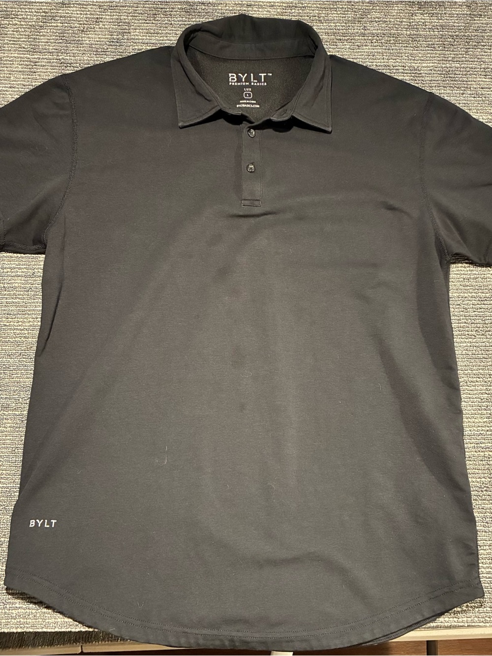 Bylt Premium basics Men's Black Polo Lux shirt Sz L